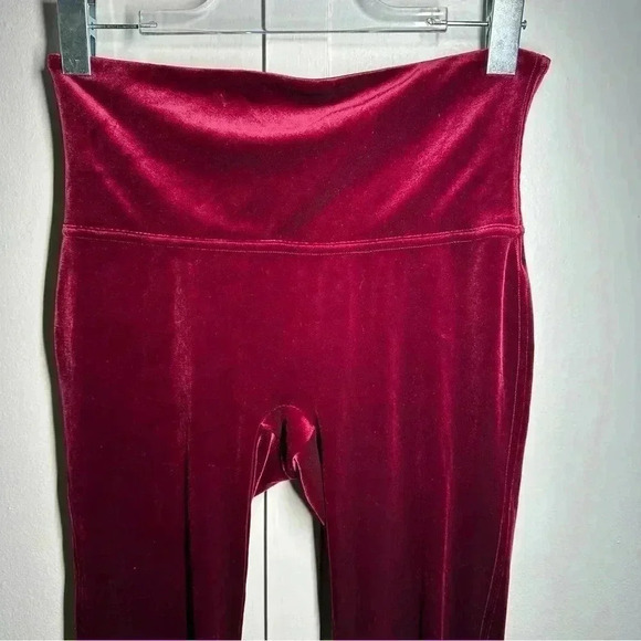 SPANX red velvet leggings size large - Picture 2 of 5